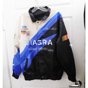Ford Roush Racing Viagra Bomber Jacket NASCAR Vintage Style Men's L